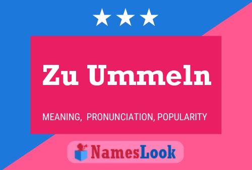 Zu Ummeln Name Poster